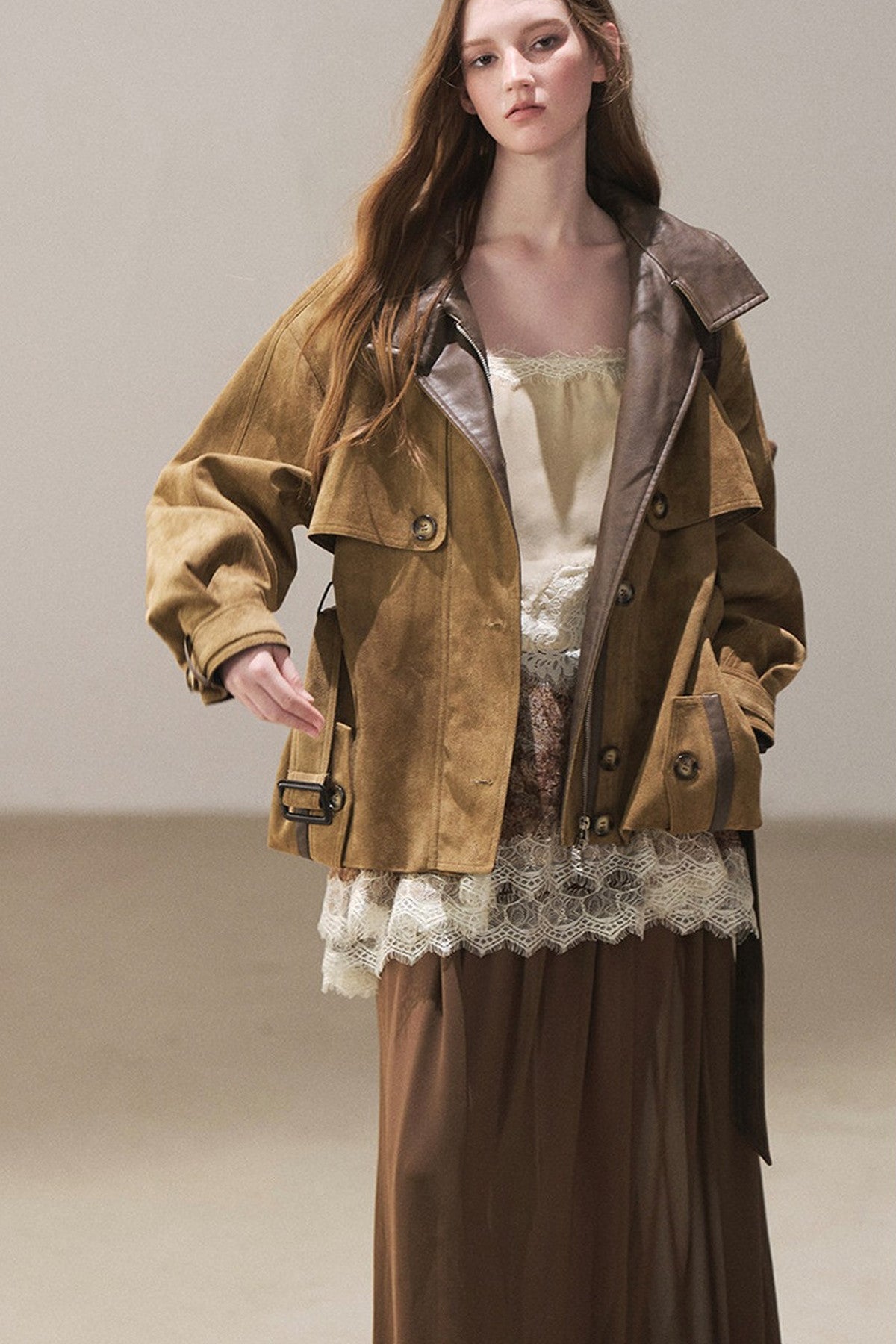 British Style Faux Suede Workwear Jacket