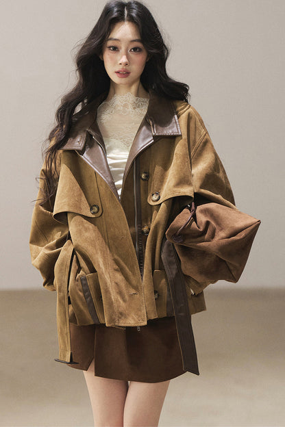 British Style Faux Suede Workwear Jacket