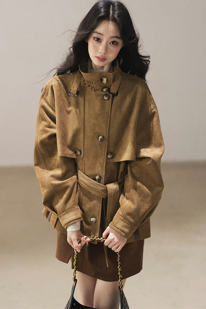British Style Faux Suede Workwear Jacket