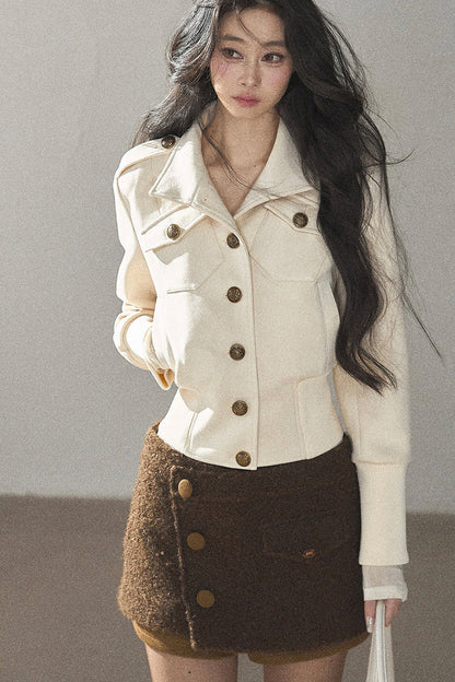 Boucle Layered-Look Skirt
