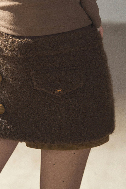 Boucle Layered-Look Skirt