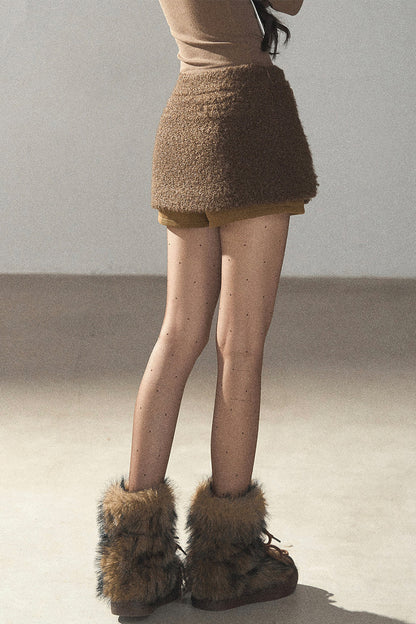 Boucle Layered-Look Skirt
