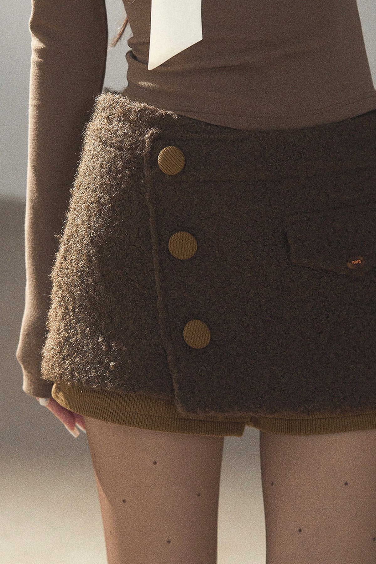 Boucle Layered-Look Skirt