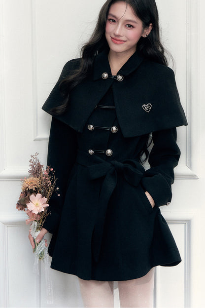 Napoleon Retro Knight-Style Woolen Cape Jacket Set-Up