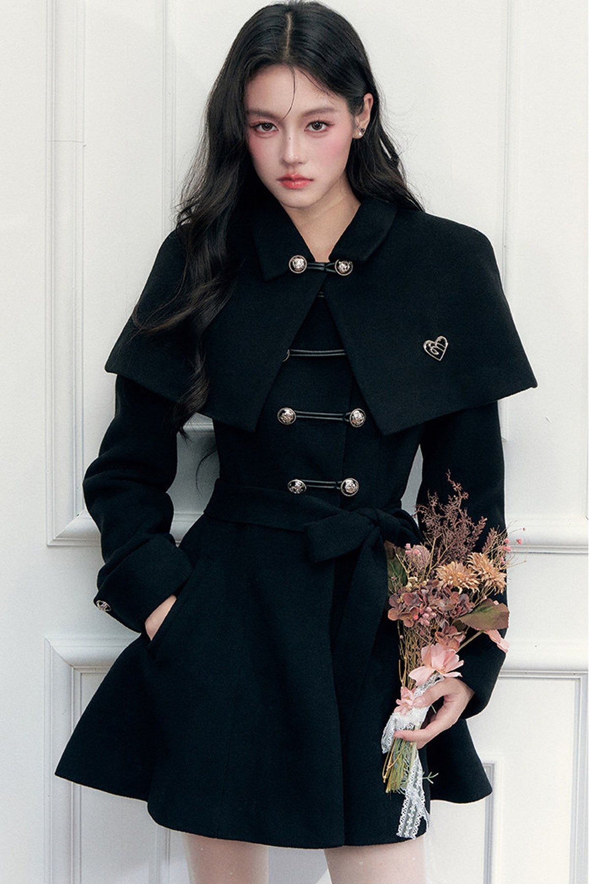Napoleon Retro Knight-Style Woolen Cape Jacket Set-Up