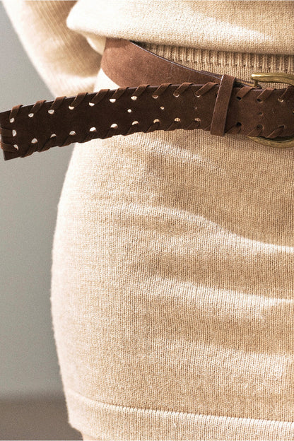 Wool Batwing Turtleneck Sweater Dress