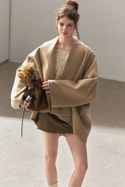 Double-Sided Woolen Shawl Coat
