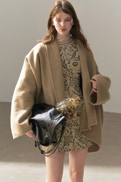 Double-Sided Woolen Shawl Coat