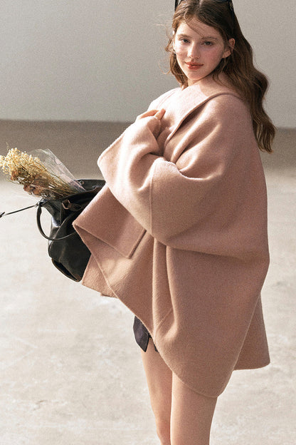 Double-Sided Woolen Shawl Coat
