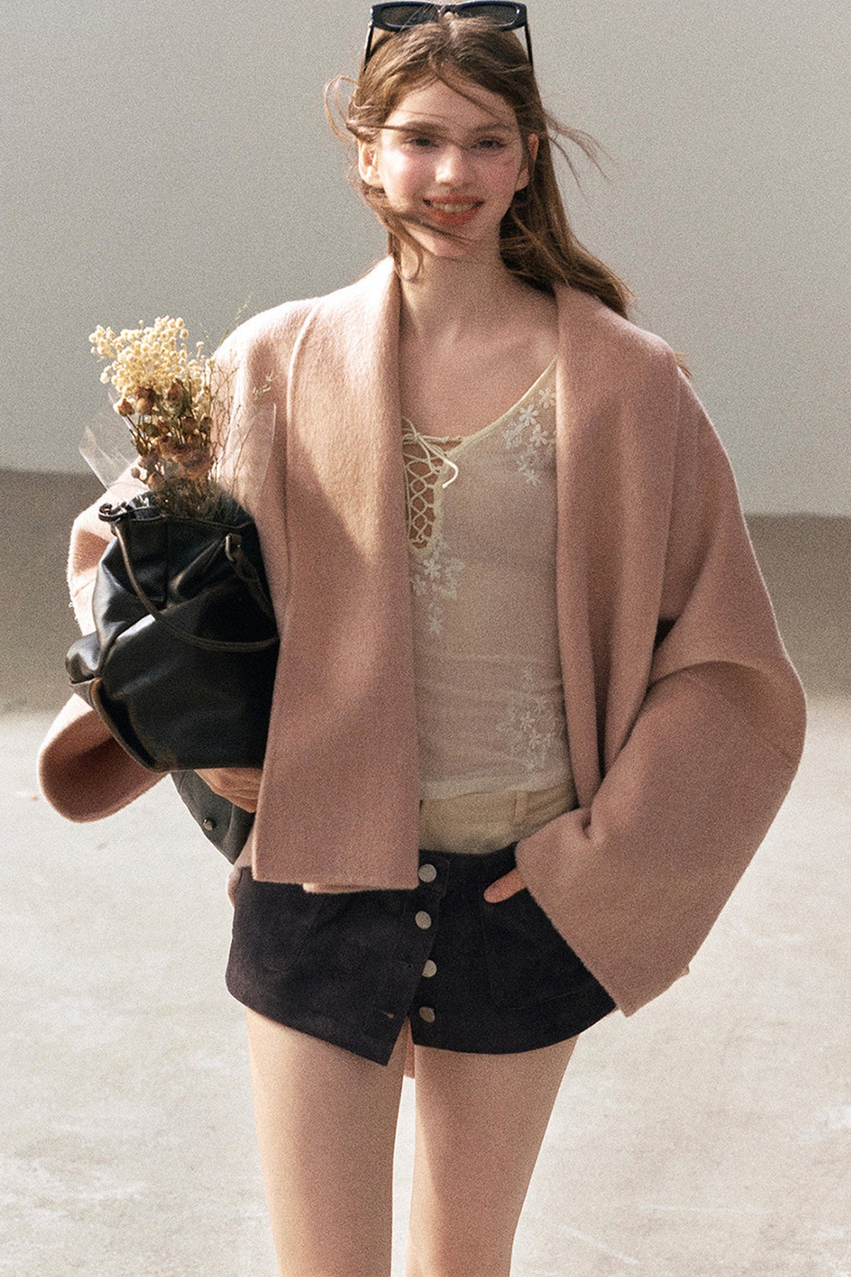 Double-Sided Woolen Shawl Coat