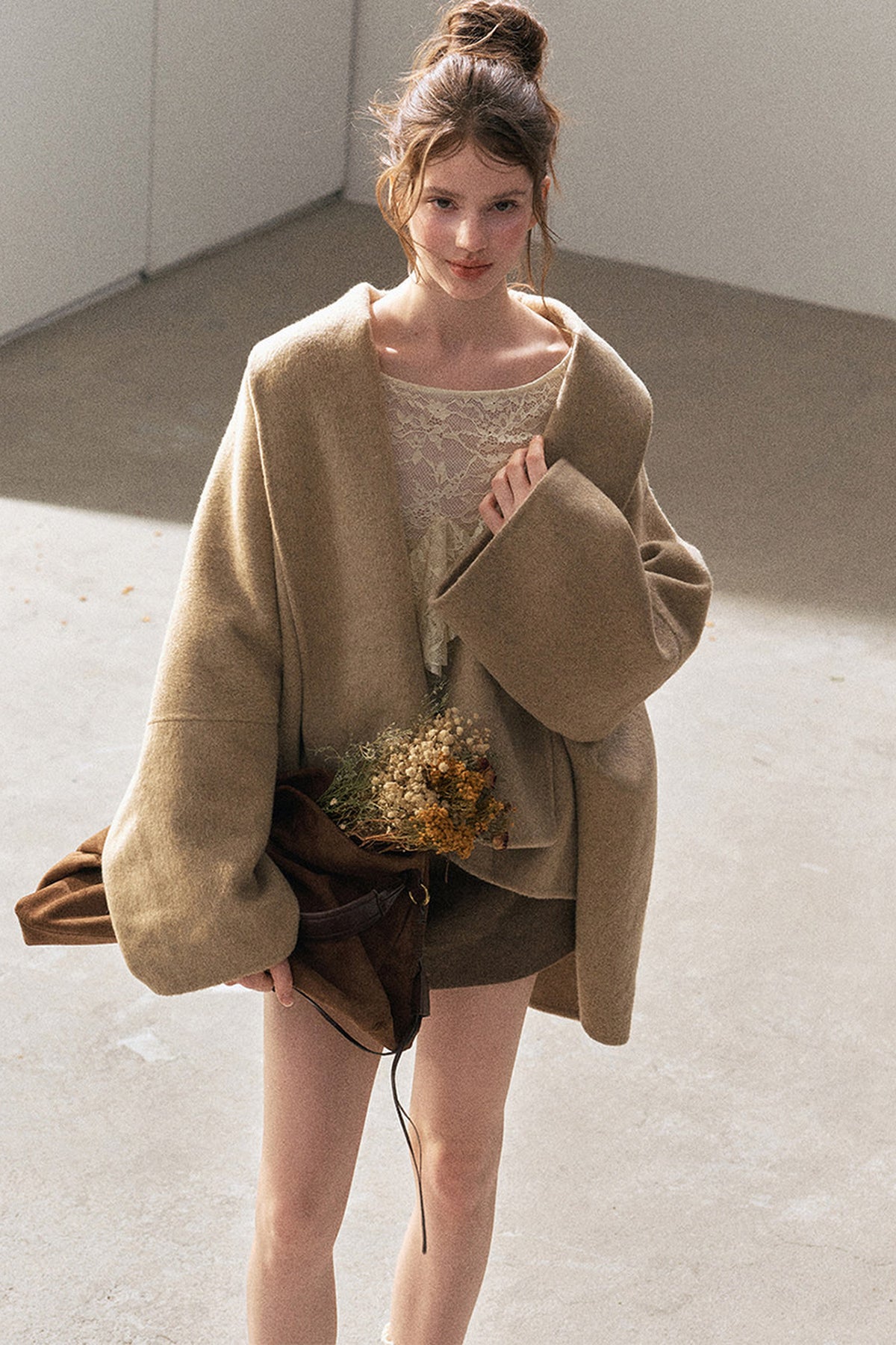 Double-Sided Woolen Shawl Coat