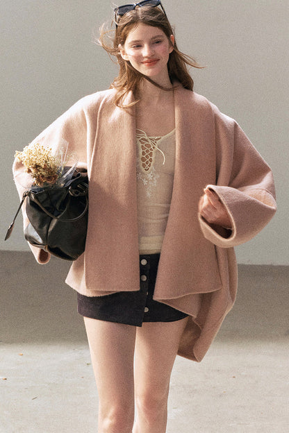 Double-Sided Woolen Shawl Coat