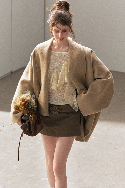 Double-Sided Woolen Shawl Coat