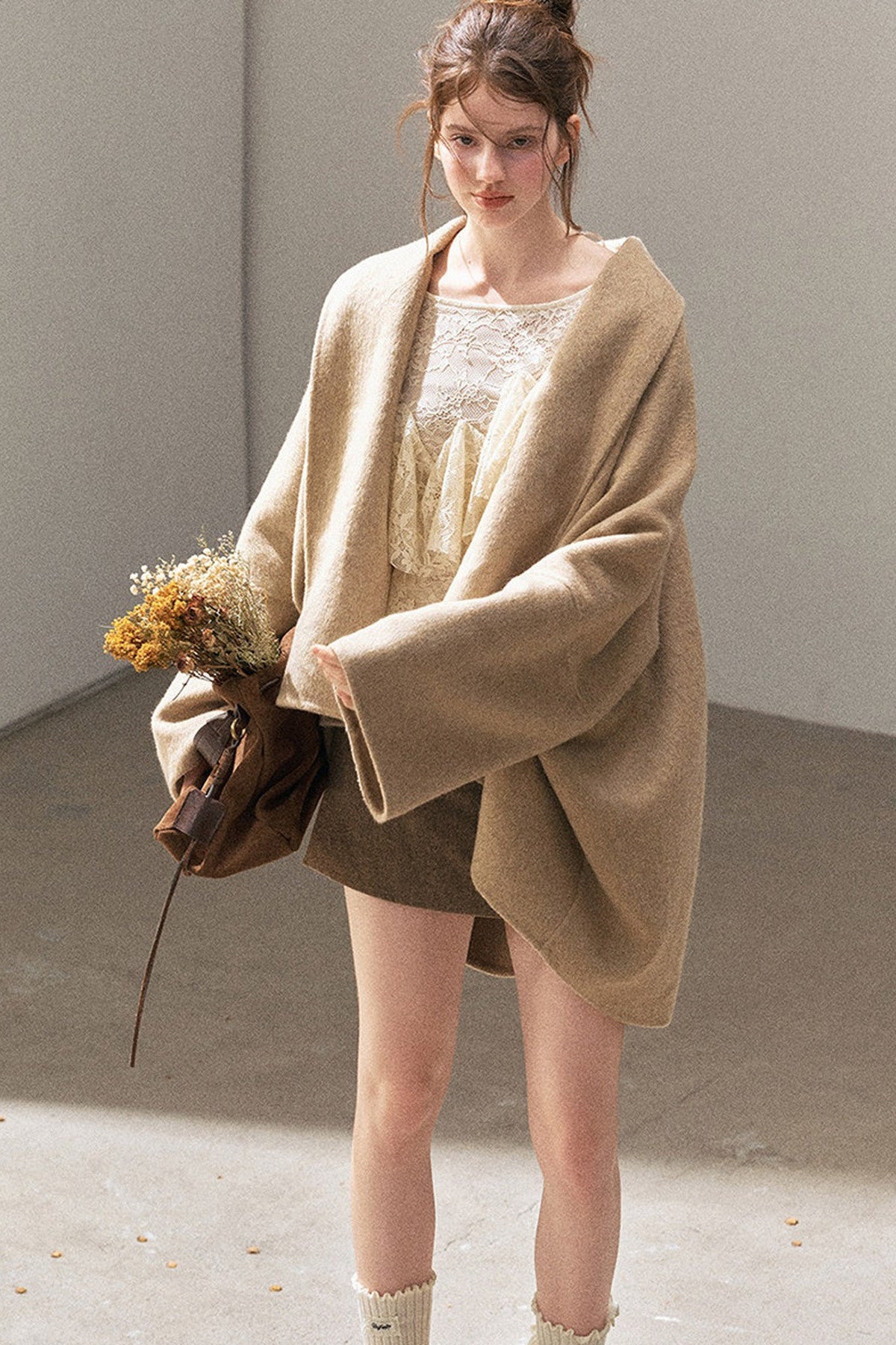 Double-Sided Woolen Shawl Coat