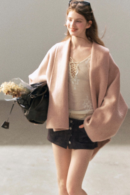 Double-Sided Woolen Shawl Coat