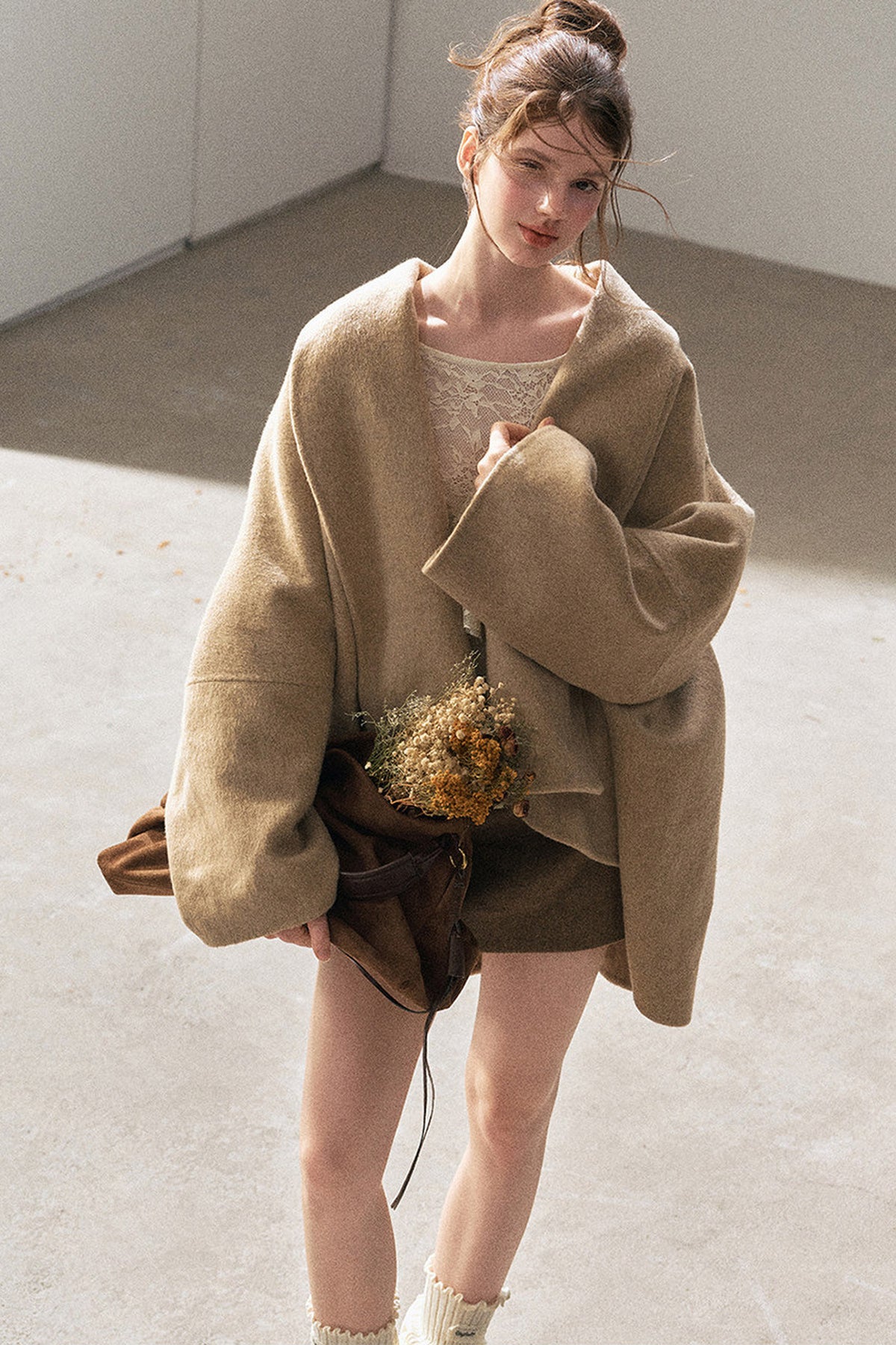 Double-Sided Woolen Shawl Coat