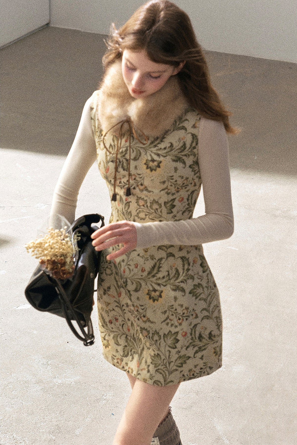 Sleeveless Floral Top and Dress Set