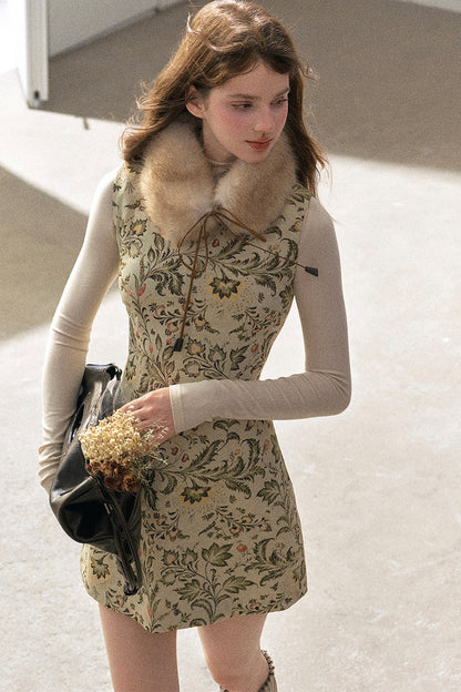 Sleeveless Floral Top and Dress Set