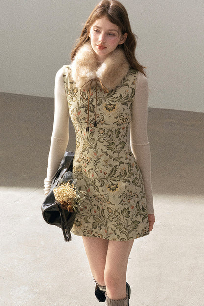 Sleeveless Floral Top and Dress Set