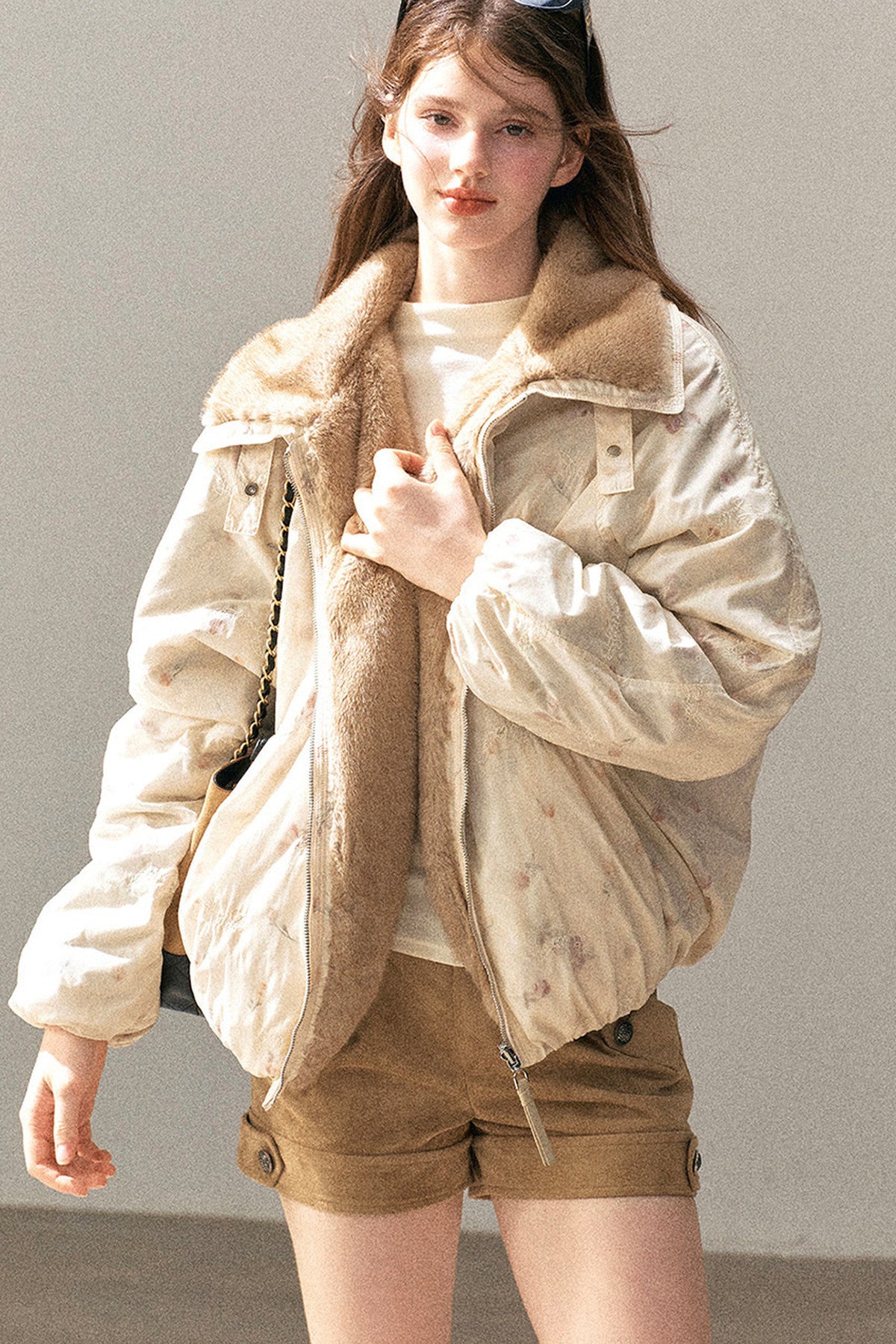 Double-Sided Reversible Floral Lapel Jacket