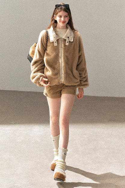 Double-Sided Reversible Floral Lapel Jacket
