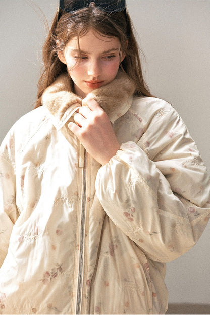 Double-Sided Reversible Floral Lapel Jacket