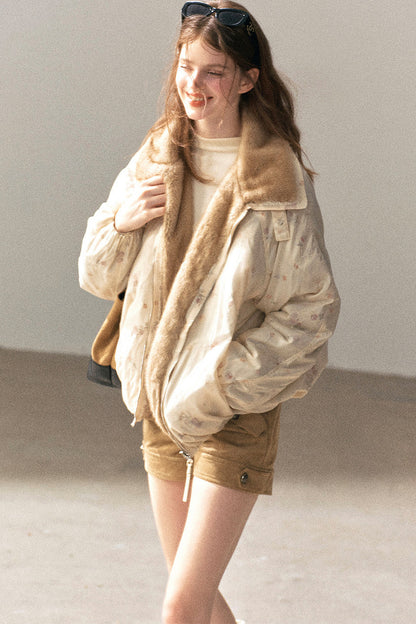 Double-Sided Reversible Floral Lapel Jacket