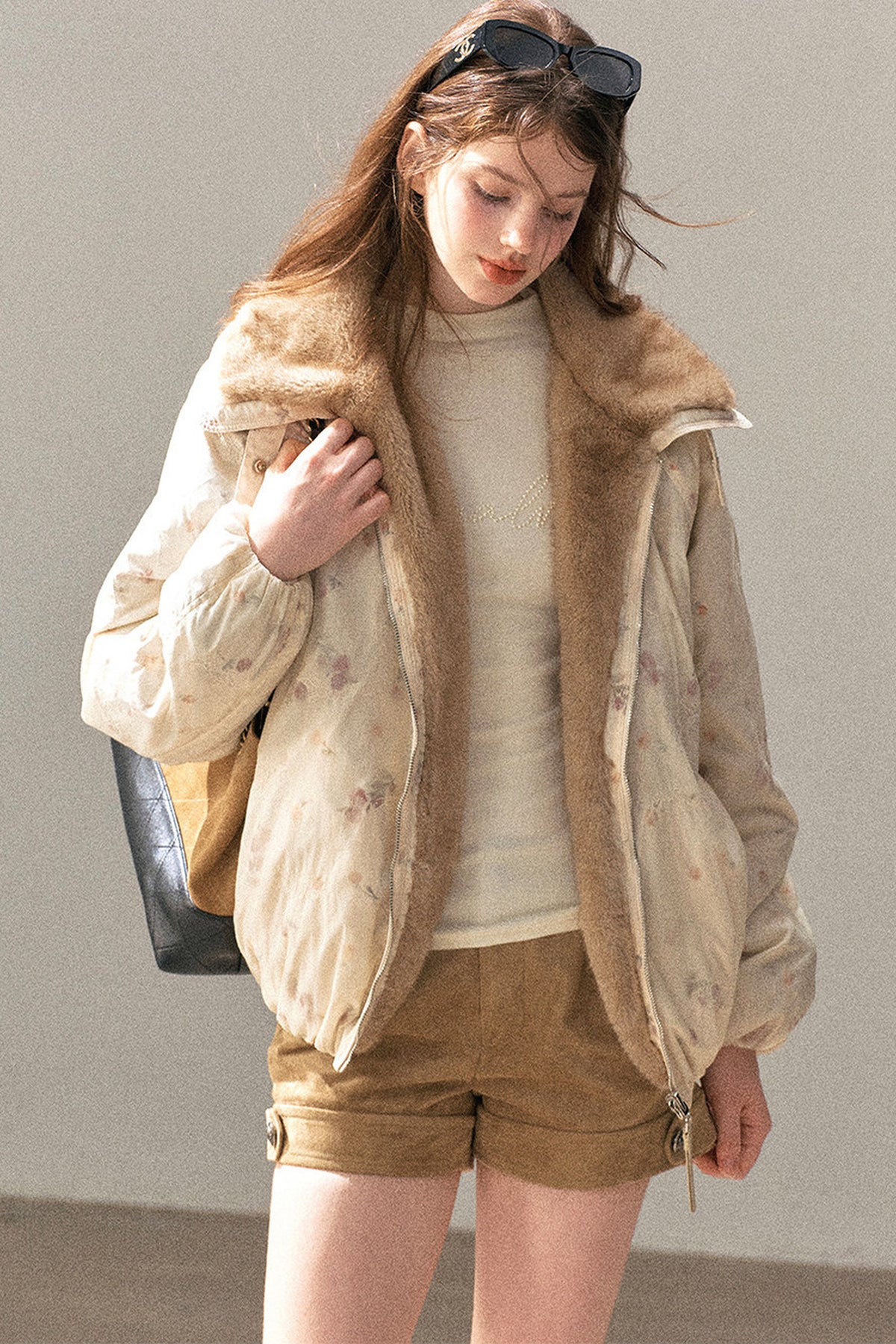 Double-Sided Reversible Floral Lapel Jacket
