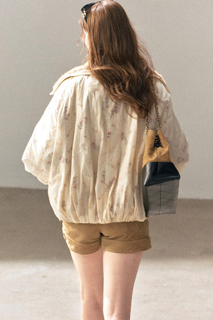 Double-Sided Reversible Floral Lapel Jacket