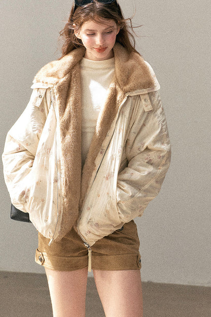 Double-Sided Reversible Floral Lapel Jacket
