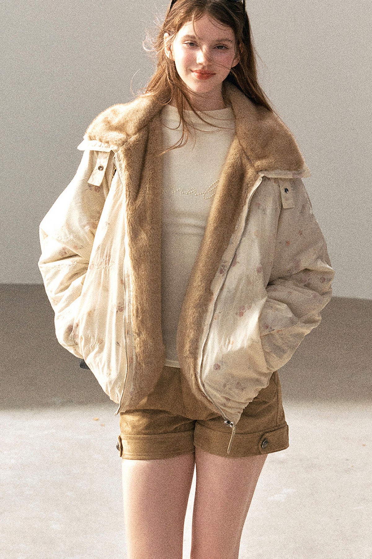 Double-Sided Reversible Floral Lapel Jacket