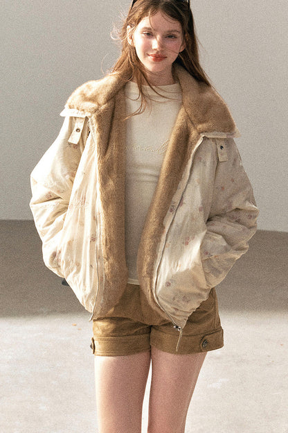 Double-Sided Reversible Floral Lapel Jacket