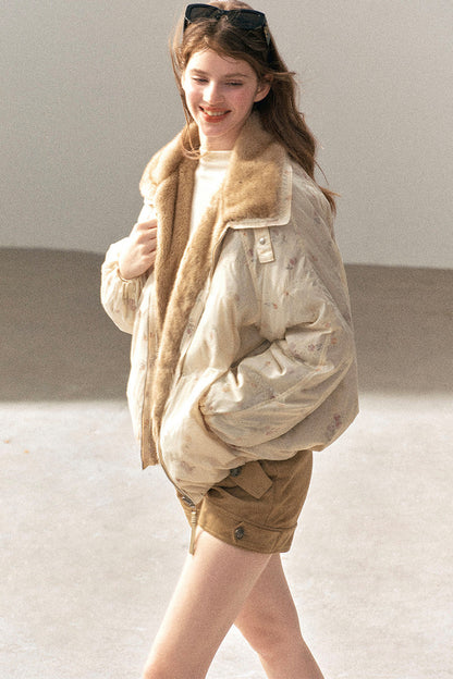 Double-Sided Reversible Floral Lapel Jacket
