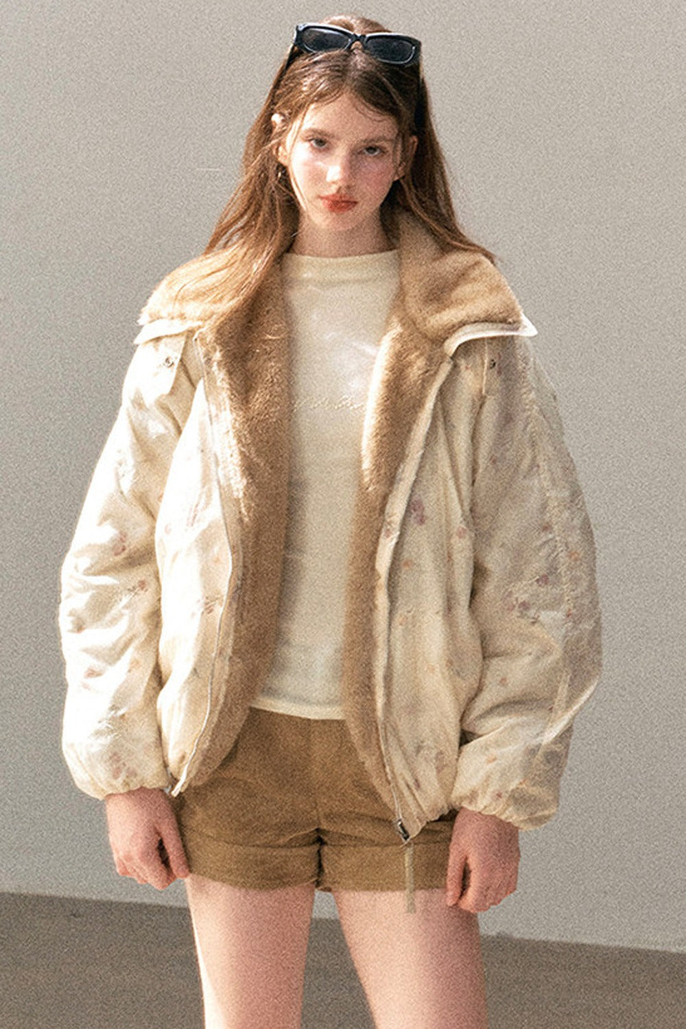 Double-Sided Reversible Floral Lapel Jacket