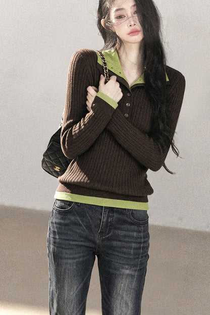 Pull en maille effet superposé