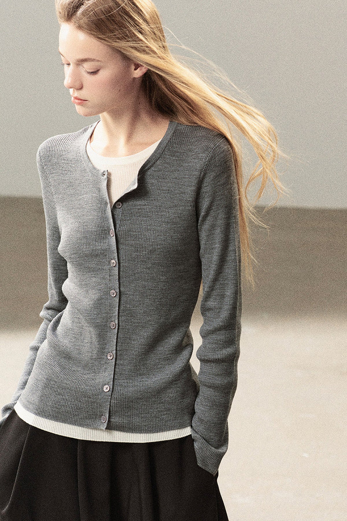 Pull en maille effet superposé