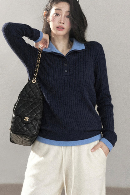 Pull en maille effet superposé