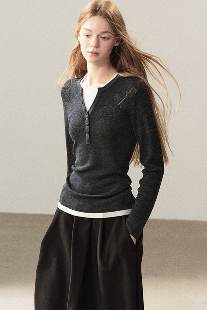 Pull en maille effet superposé