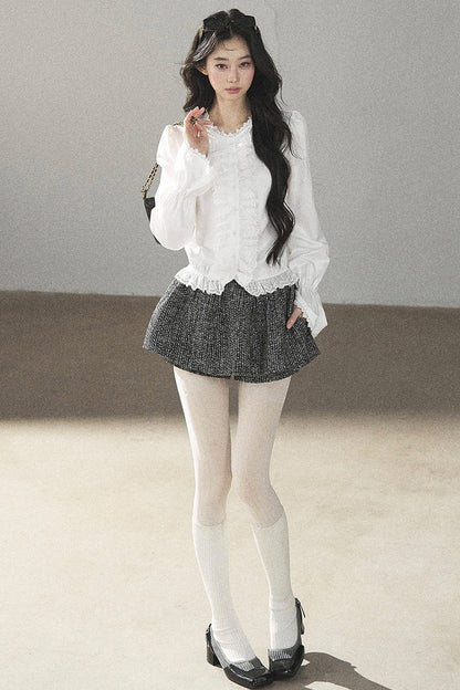 Ruffled Flared Sleeve Top