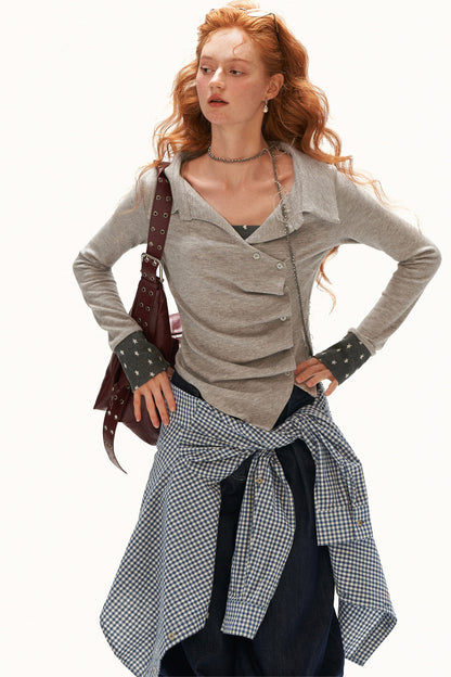 Layered-Look Long-Sleeve T-Shirt