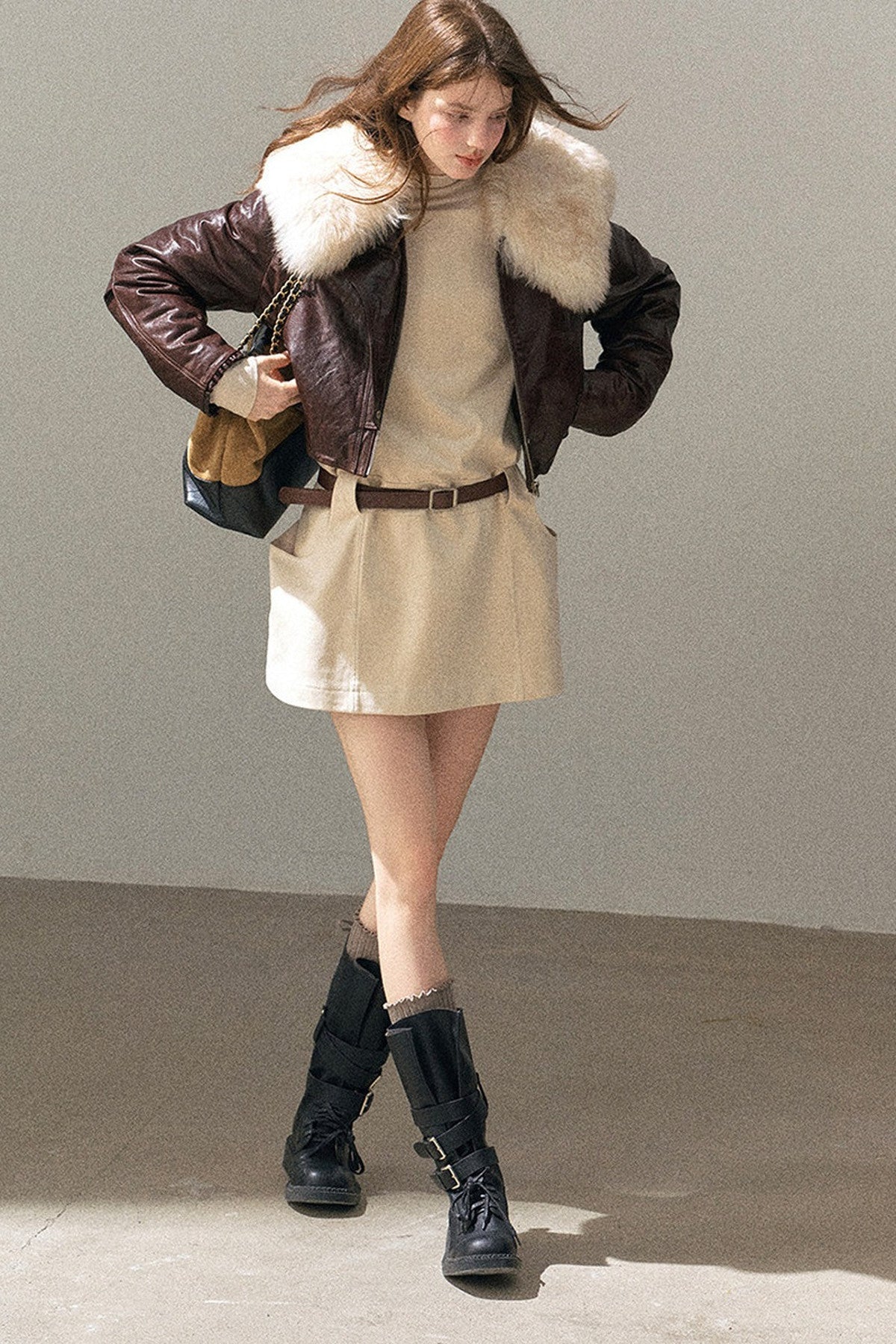Genuine Sheepskin Lamb Fur Jacket