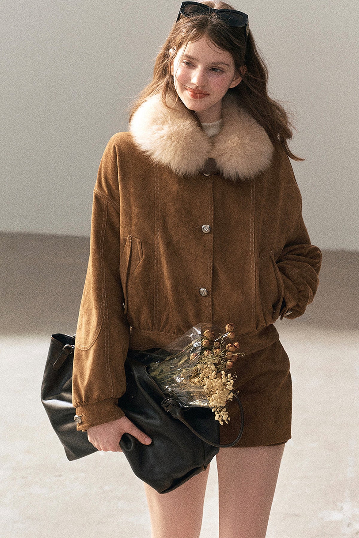 Real Fox Fur Goose Down Parka Jacket
