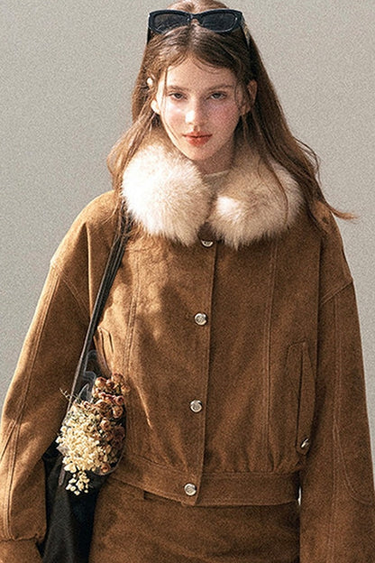 Real Fox Fur Goose Down Parka Jacket