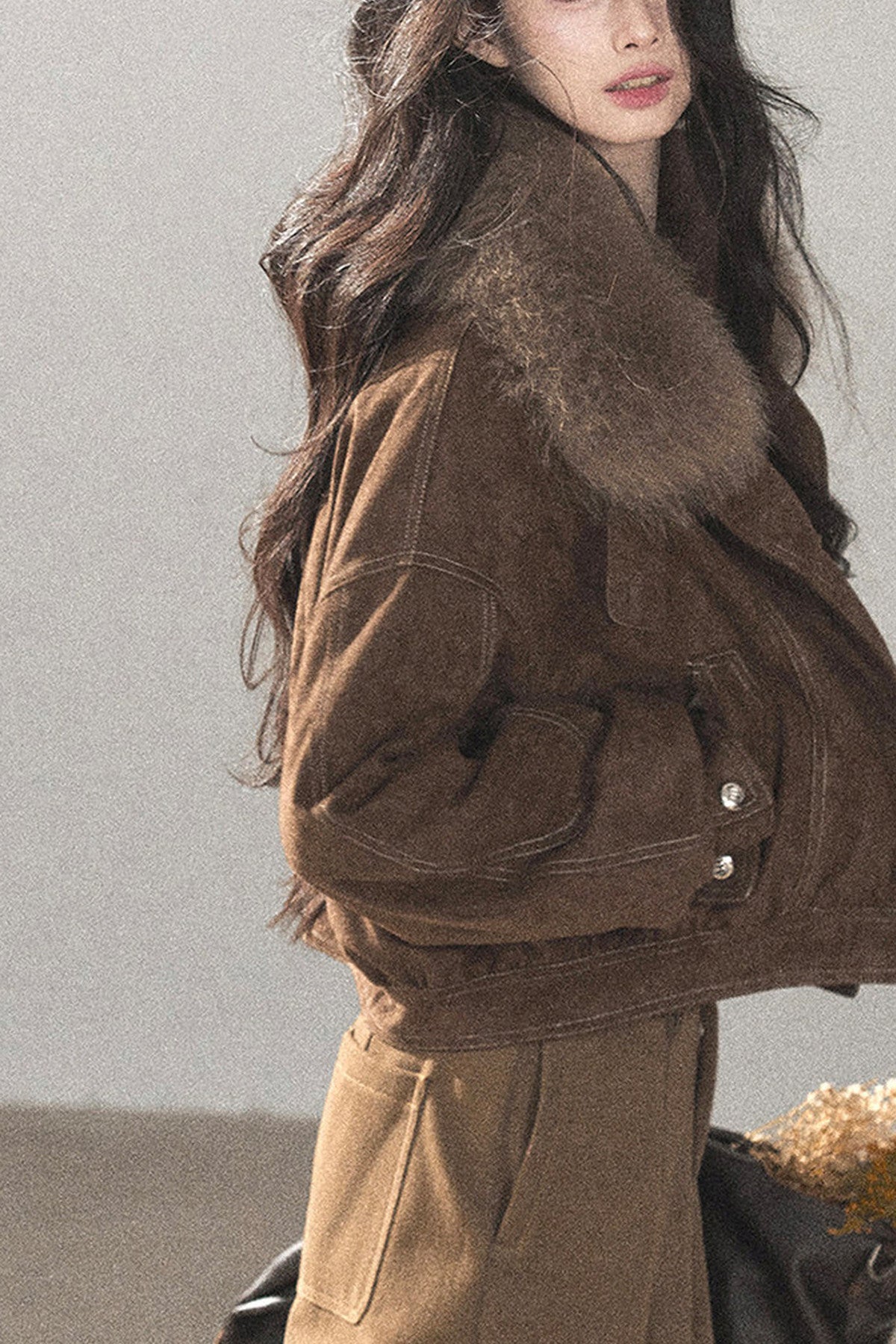Real Fox Fur Goose Down Parka Jacket