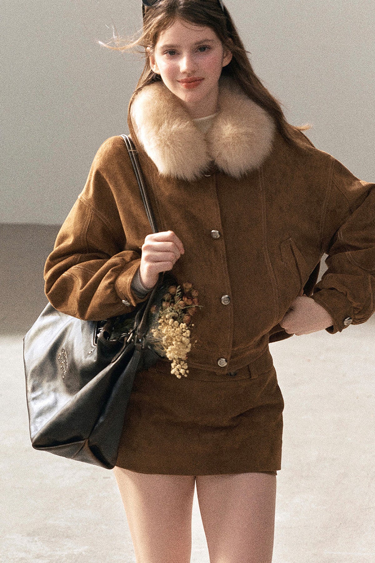 Real Fox Fur Goose Down Parka Jacket