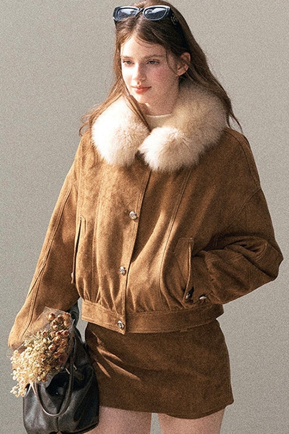 Real Fox Fur Goose Down Parka Jacket