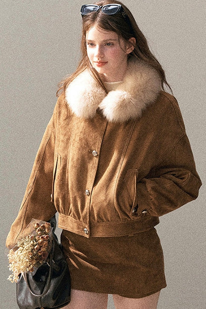 Real Fox Fur Goose Down Parka Jacket