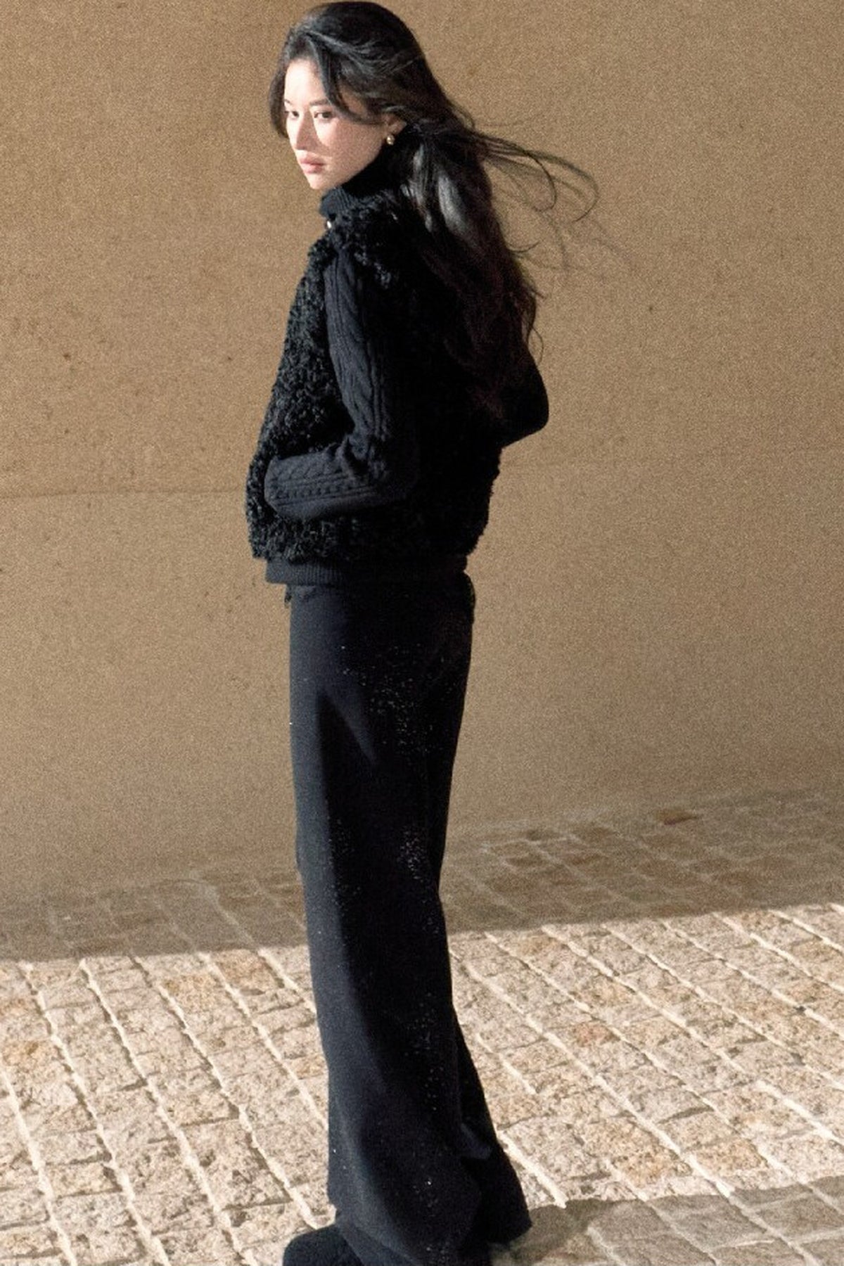 Silver Sprinkle Drawstring Waist Flared Pants