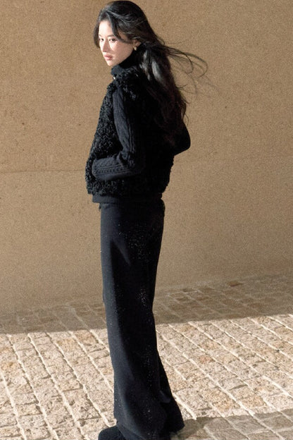 Silver Sprinkle Drawstring Waist Flared Pants