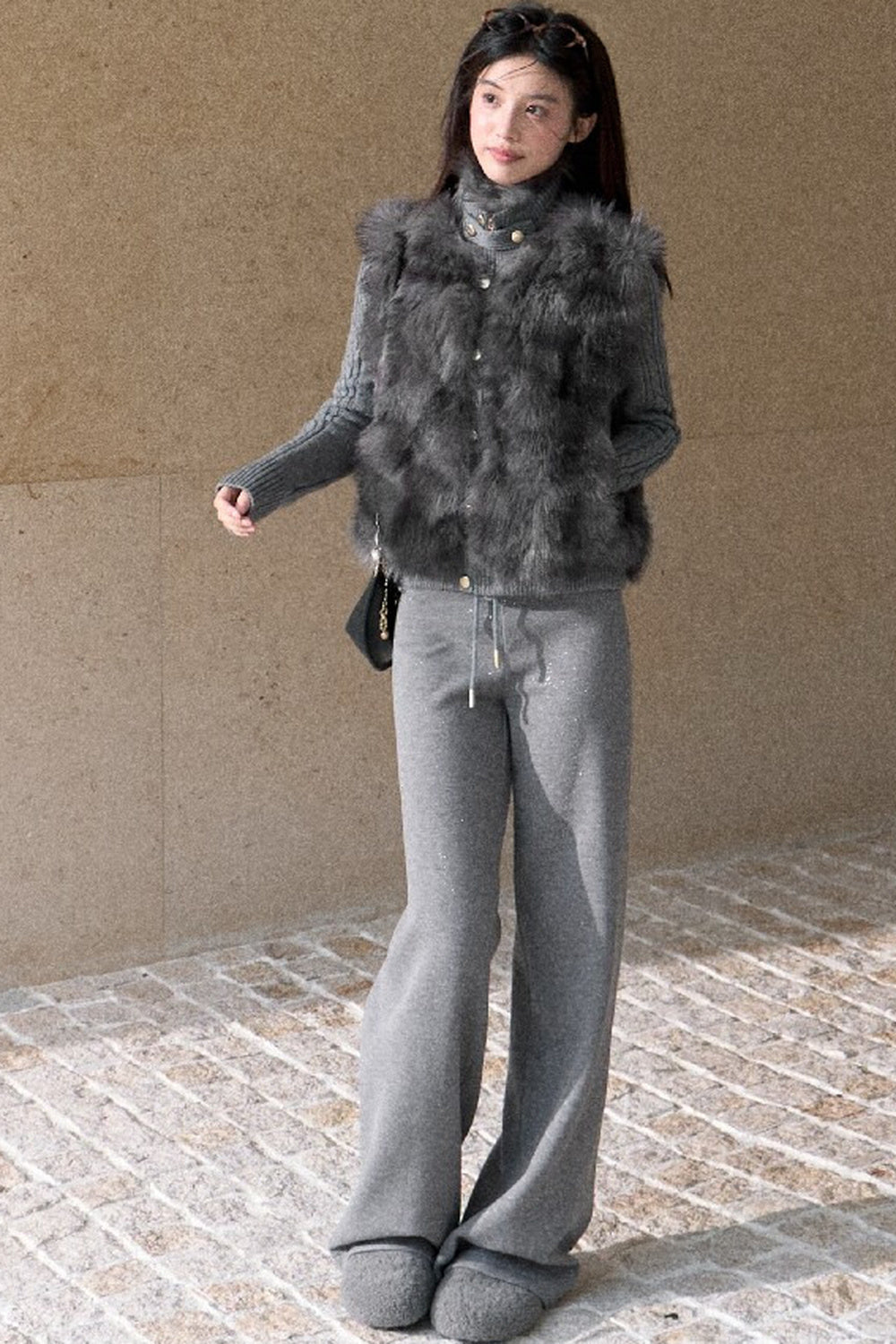 Silver Sprinkle Drawstring Waist Flared Pants